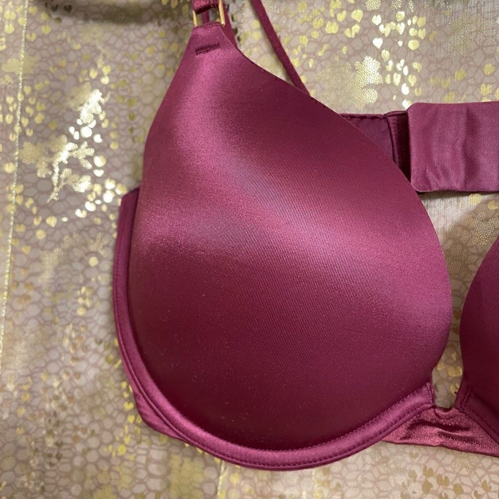 Victorias Secret Maroon Strappy Very Sexy Padded Push Up Bra 34DD EUC - Picture 4 of 6